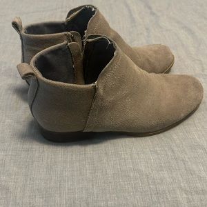 Toms Taupe Suede Ankle Booties